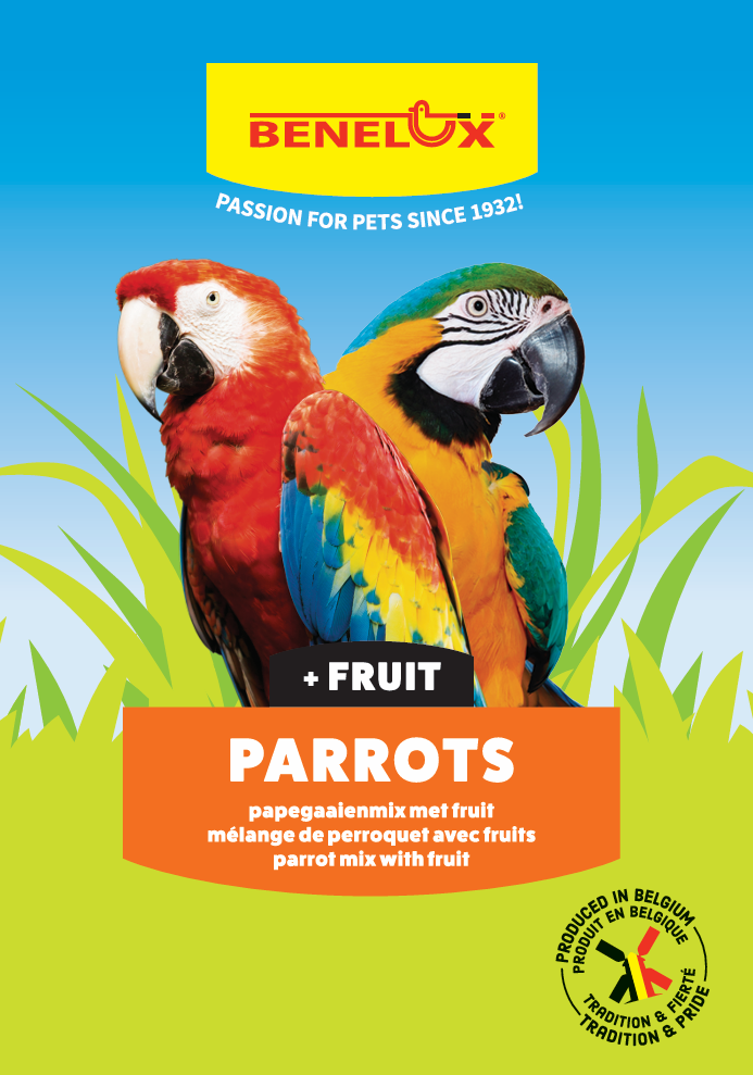 [BP127021] PAPEGAAIENMIX  MET FRUIT 15KG ZAK