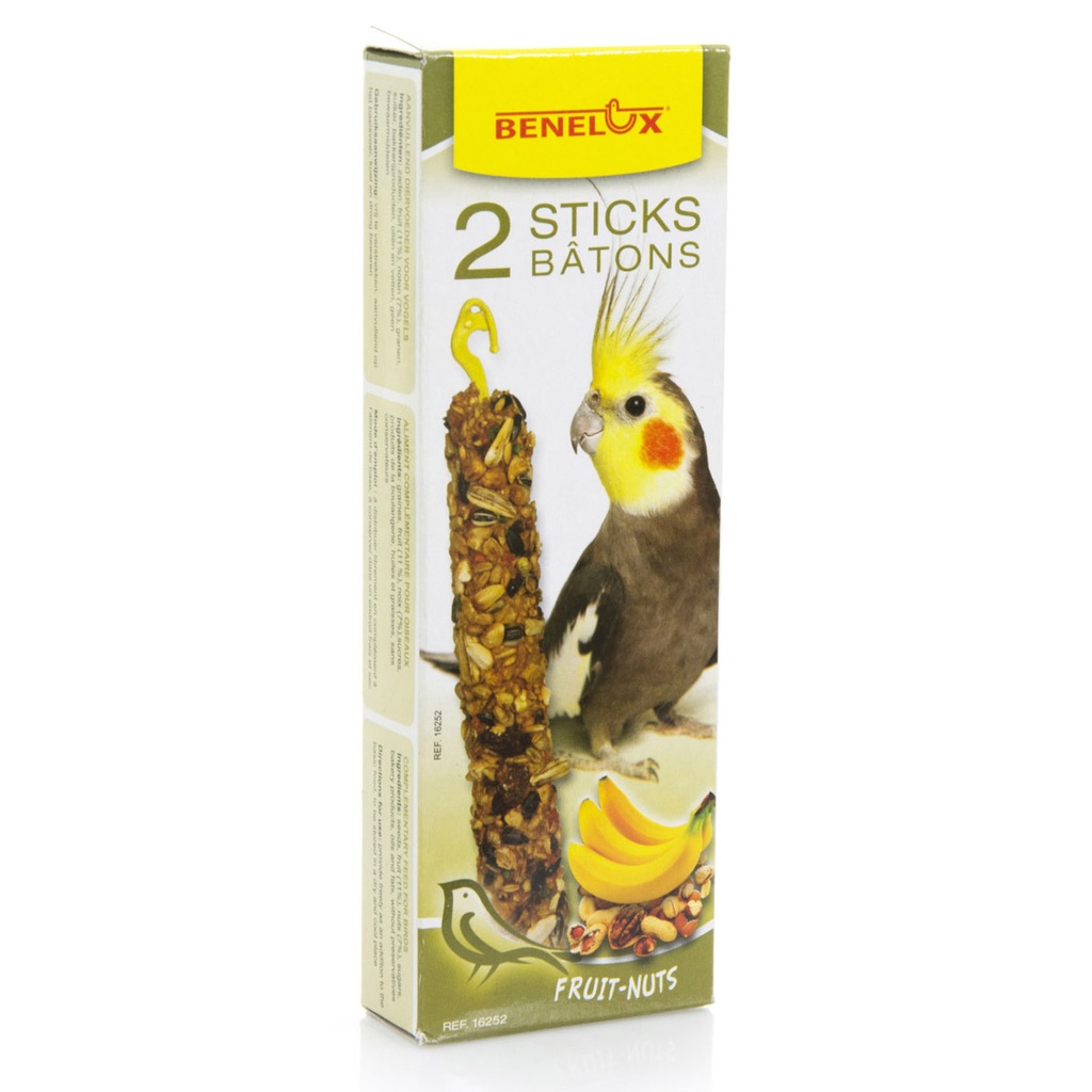 [BP16252] 2 STICKS GROTE PARKIET NOTEN/BANAAN BNL DOOSJE 