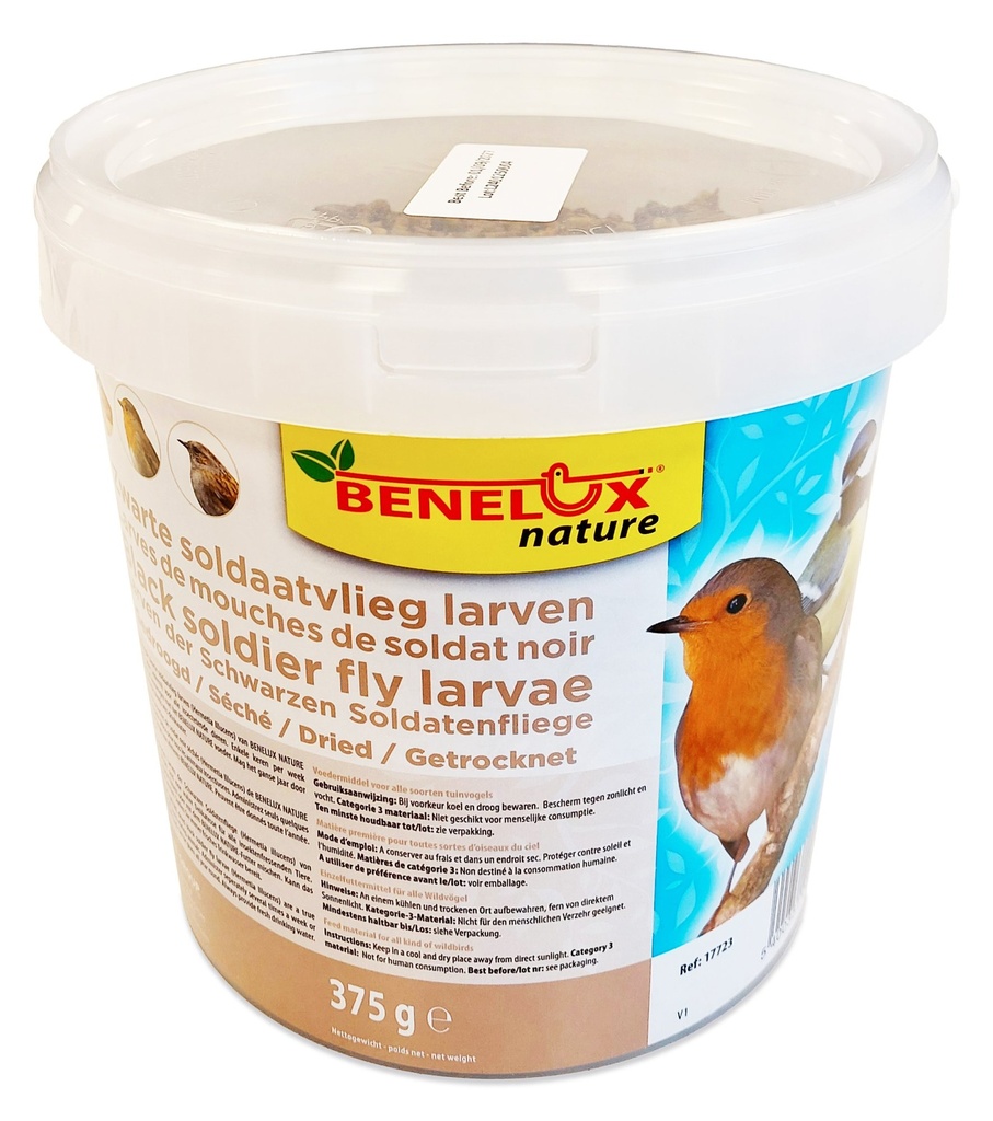 [BP17723] ZWARTE SOLDAATVLIEG LARVEN 2,5L EMMER 375G