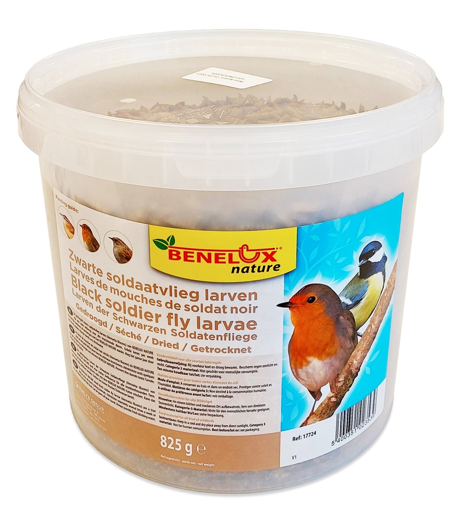 [BP17724] ZWARTE SOLDAATVLIEG LARVEN 5,5L (825G) EMMER