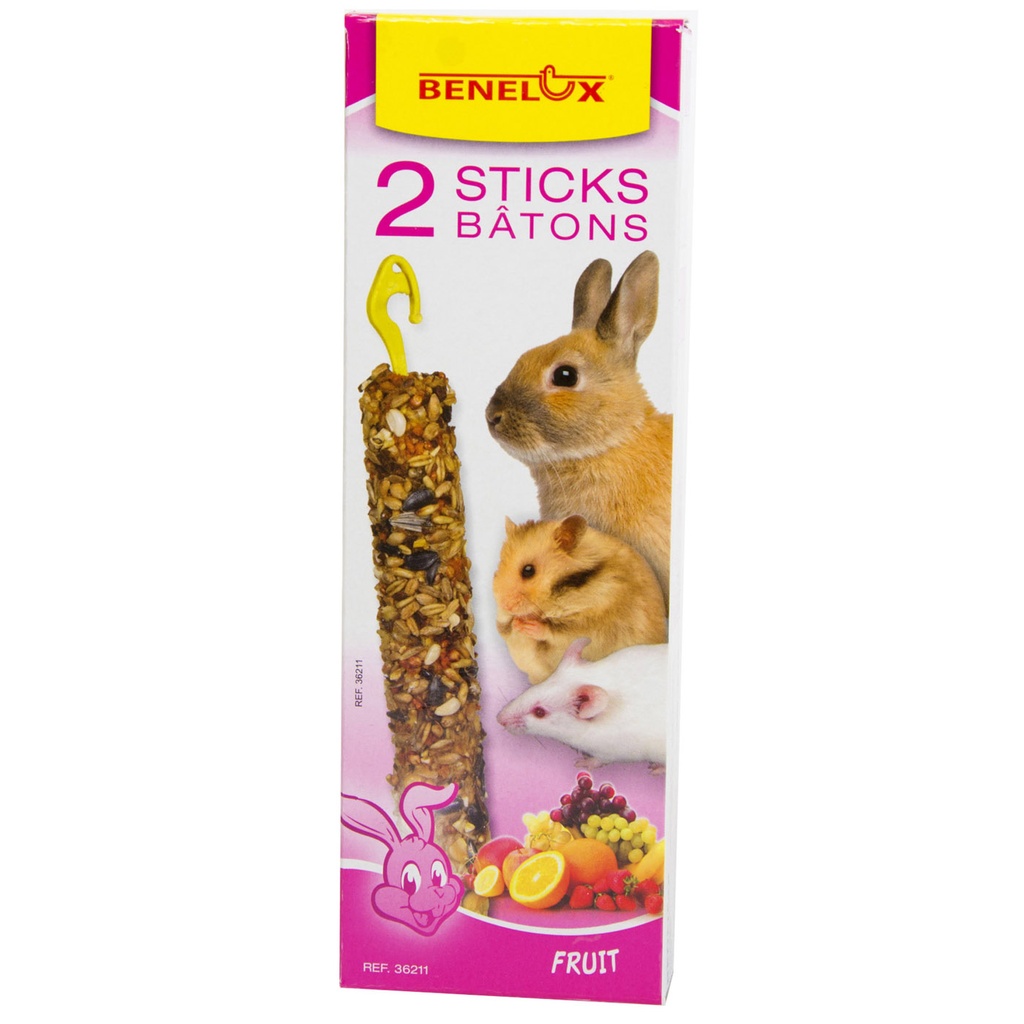 [BP36211] 2 STICKS KNAAGDIER+FRUIT BNL DOOSJE 