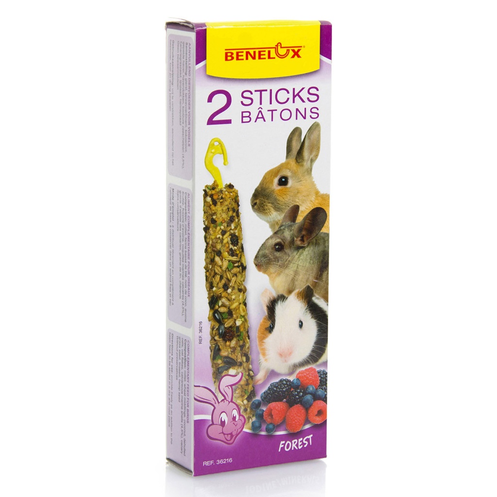 [BP36216] 2 STICKS KNAAGDIER+BOSVRUCHTEN DOOSJE BNL