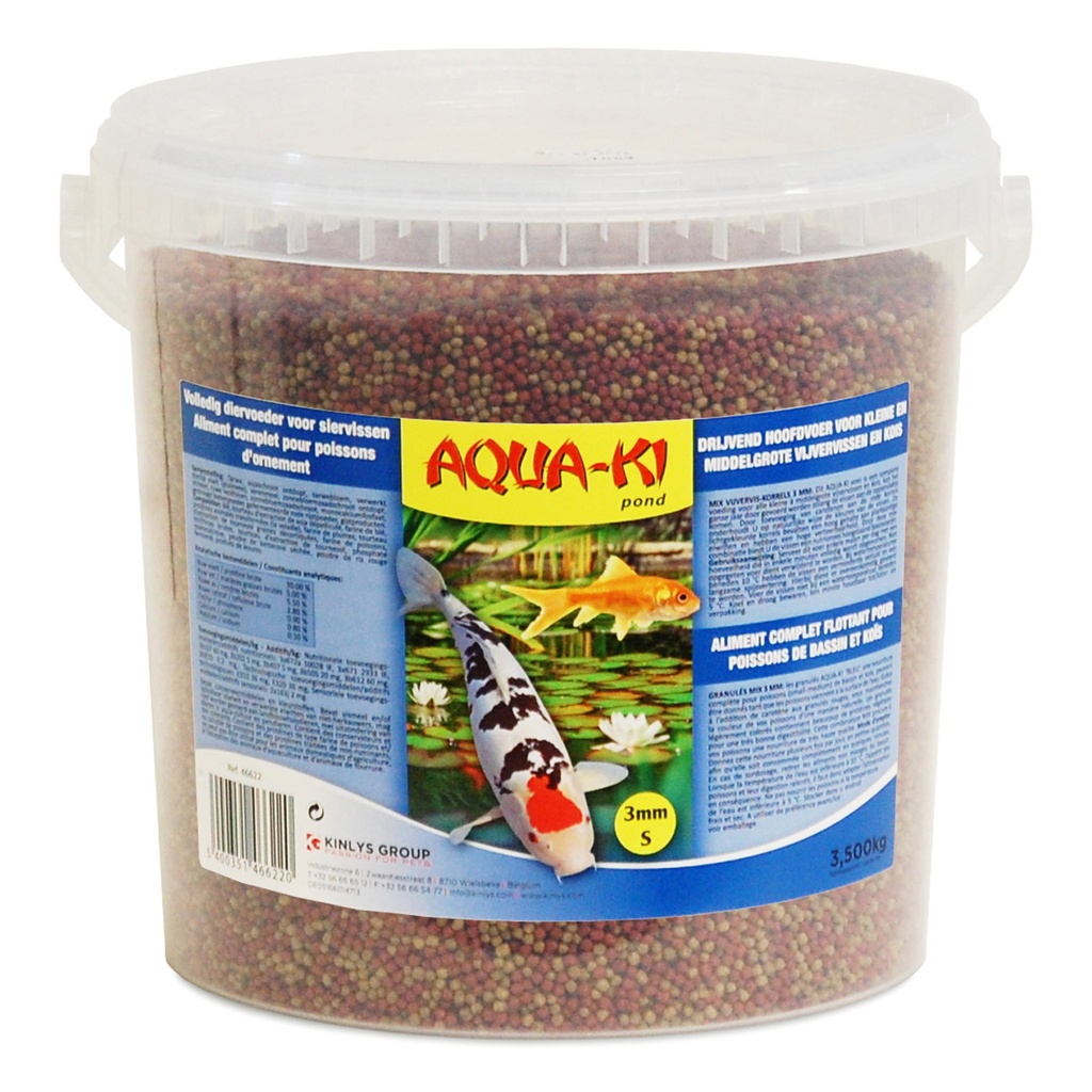 [BP46622] AQUA-KI BLAUW VIJVERVISKORRELS 3MM 10L - 3,5KG EMMER